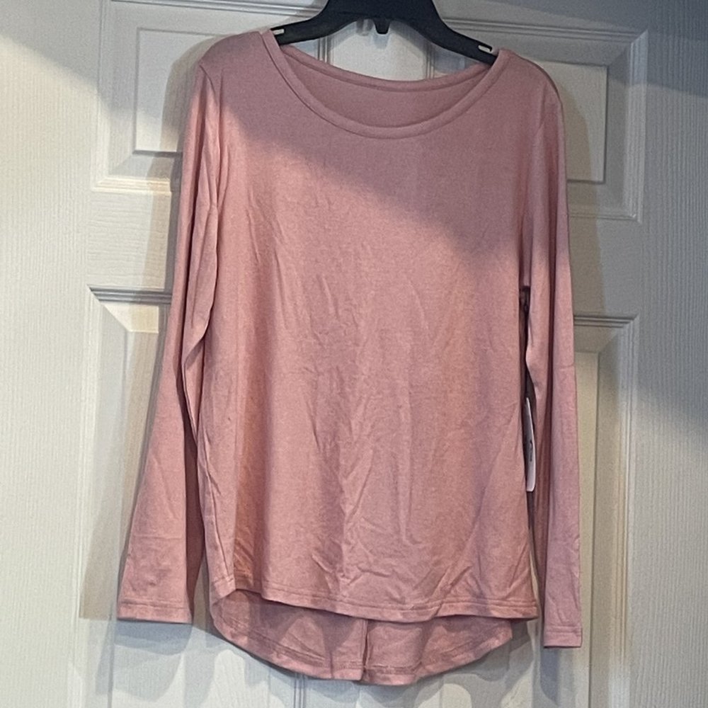 3/$10    NWT Zyia Pink Lounge Boyfriend Split Long Sleeve T